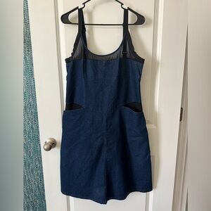 Marithe Francois Girbaud denim and mesh Mini Dress